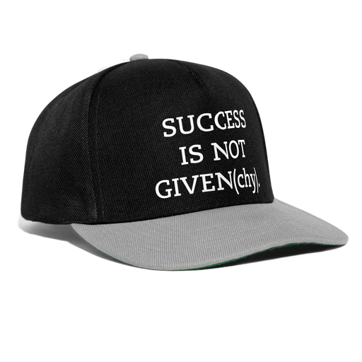 SUCCESS IS NOT GIVEN(chy). - Snapback cap - zwart/grijs