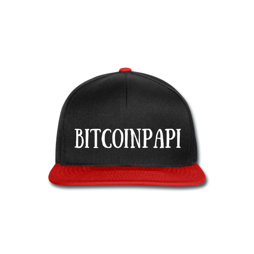 BITCOINPAPI Snapback Cap - zwart/rood