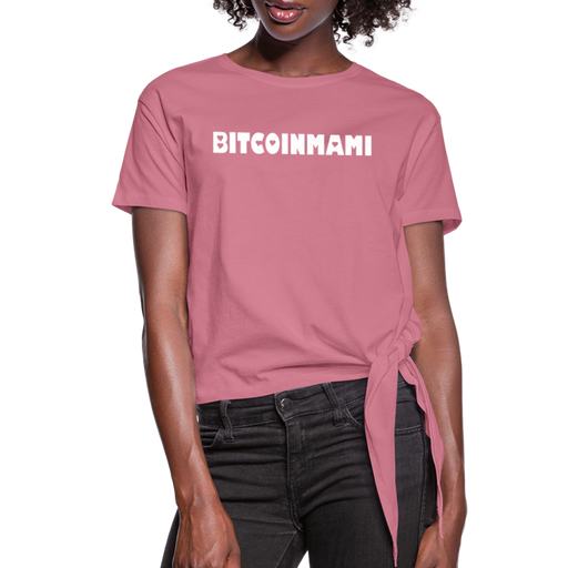 BITCOINMAMI Women’s Knotted T-Shirt - malve