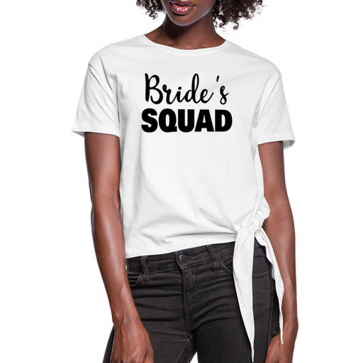 Bride's Squad Women’s Knotted T-Shirt - wit