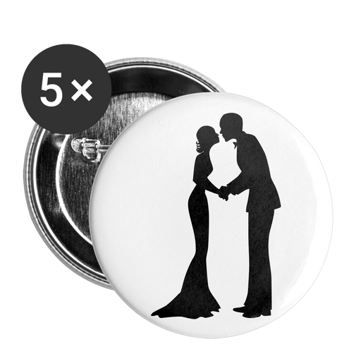 Kiss Buttons medium 1.26"/32 mm (5-pack) - wit