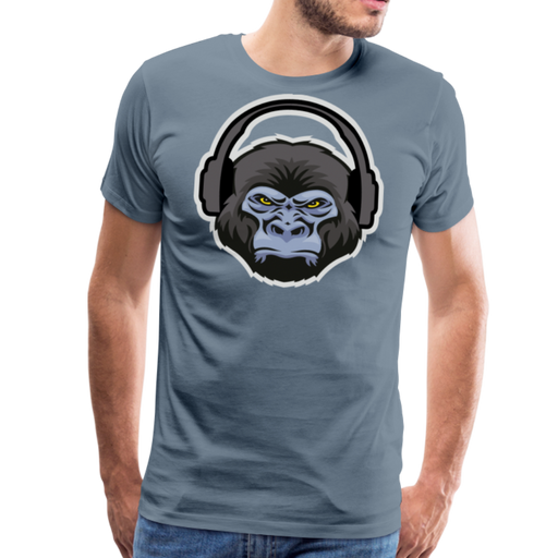 Party Monkey Men’s Premium T-Shirt - blauwgrijs