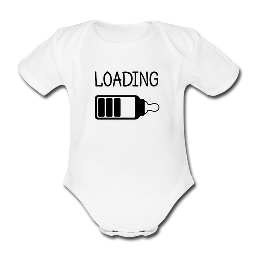 Loading Organic Short-sleeved Baby Bodysuit - wit