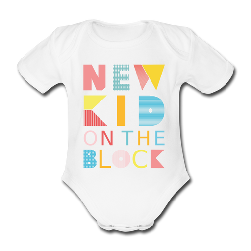 New Kid Organic Short-sleeved Baby Bodysuit - wit