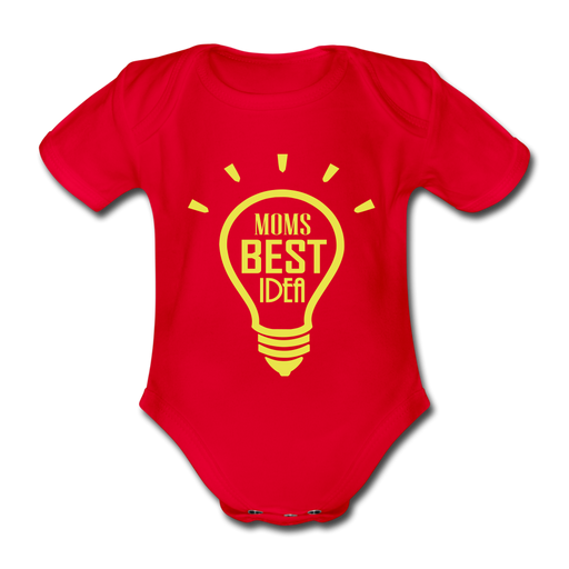 Idea Organic Short-sleeved Baby Bodysuit - rood