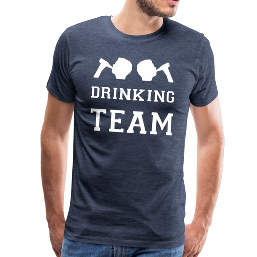 Drinking Team Men’s Premium T-Shirt - blauw gemêleerd