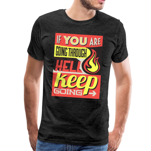 Keep Going Men’s Premium T-Shirt - houtskool