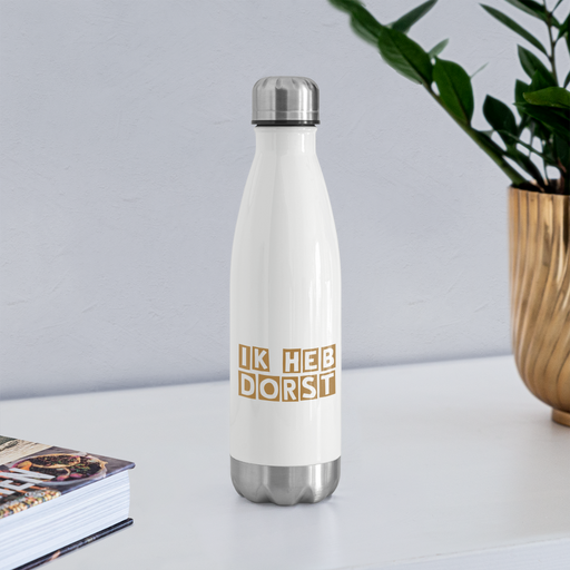 Ik Heb Dorst - Insulated Water Bottle - wit