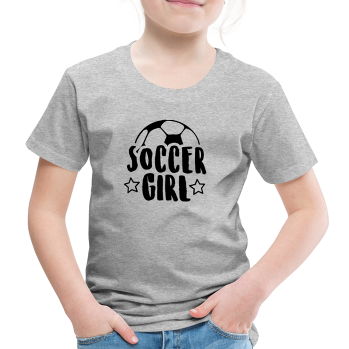 Soccer Girl - Kids' Premium T-Shirt - grijs gemêleerd