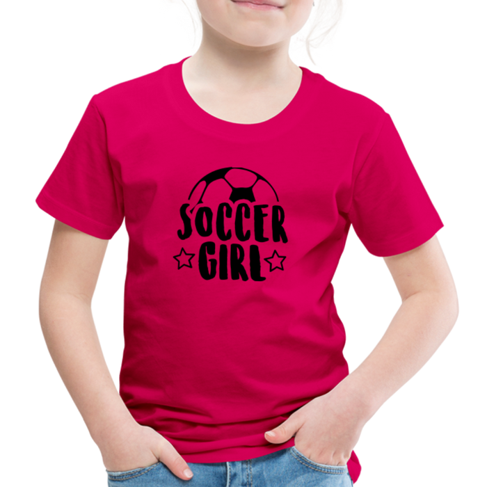 Soccer Girl - Kids' Premium T-Shirt - donker roze