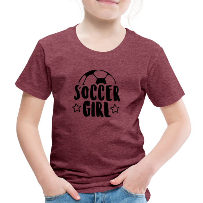 Soccer Girl - Kids' Premium T-Shirt - bordeaux gemêleerd