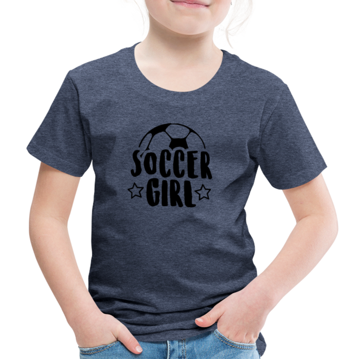 Soccer Girl - Kids' Premium T-Shirt - blauw gemêleerd