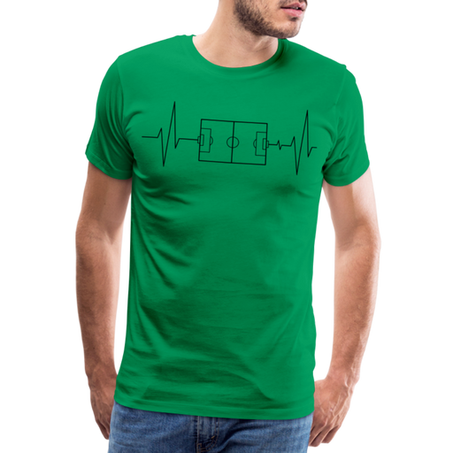 Voetbalveld hartslag - Men's Premium T-Shirt - kelly groen