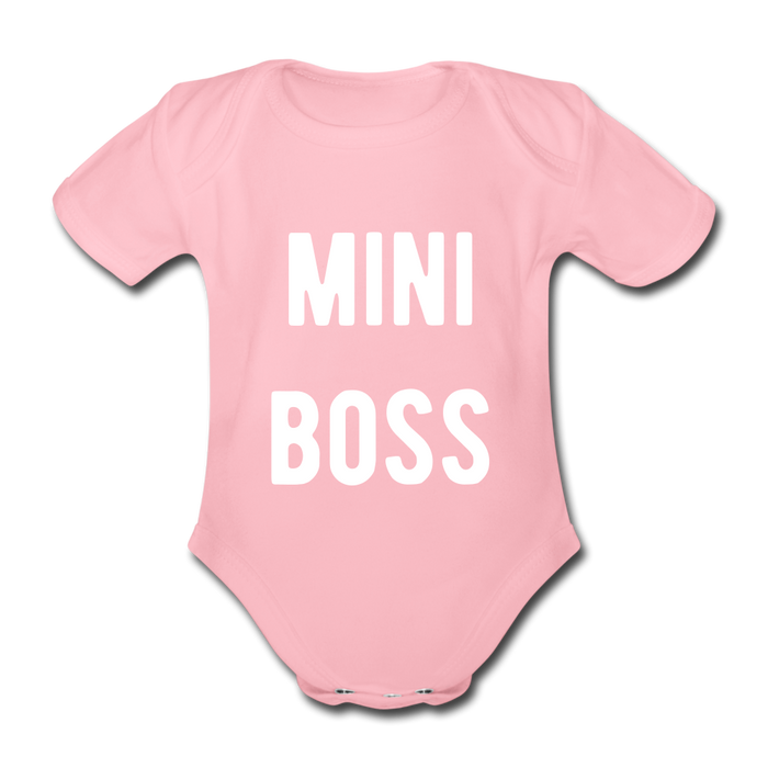 Mini Boss - Organic Short-sleeved Baby Bodysuit - light roze