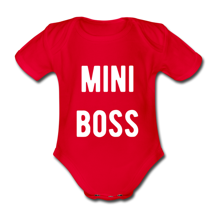 Mini Boss - Organic Short-sleeved Baby Bodysuit - rood
