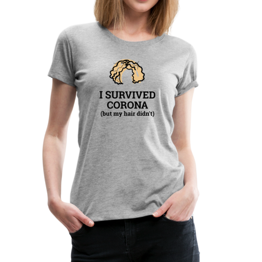 Survived Corona Women’s Premium T-Shirt - grijs gemêleerd