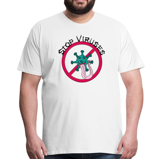 Stop Viruses Men’s Premium T-Shirt - wit