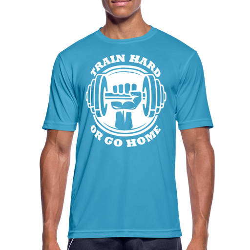 Train Hard Men’s Breathable T-Shirt - saffierblauw